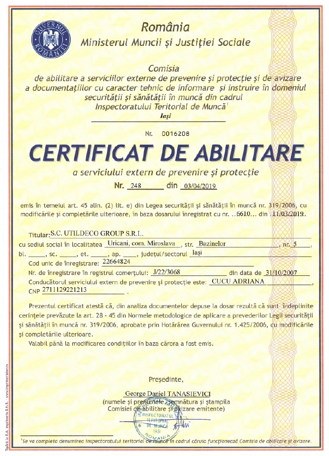 certificat de abilitare sepp